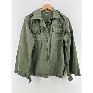 US Army Coat Cotton Green Poplin Utility OG-107 Vietnam Woman's Shirt Fatigue 14